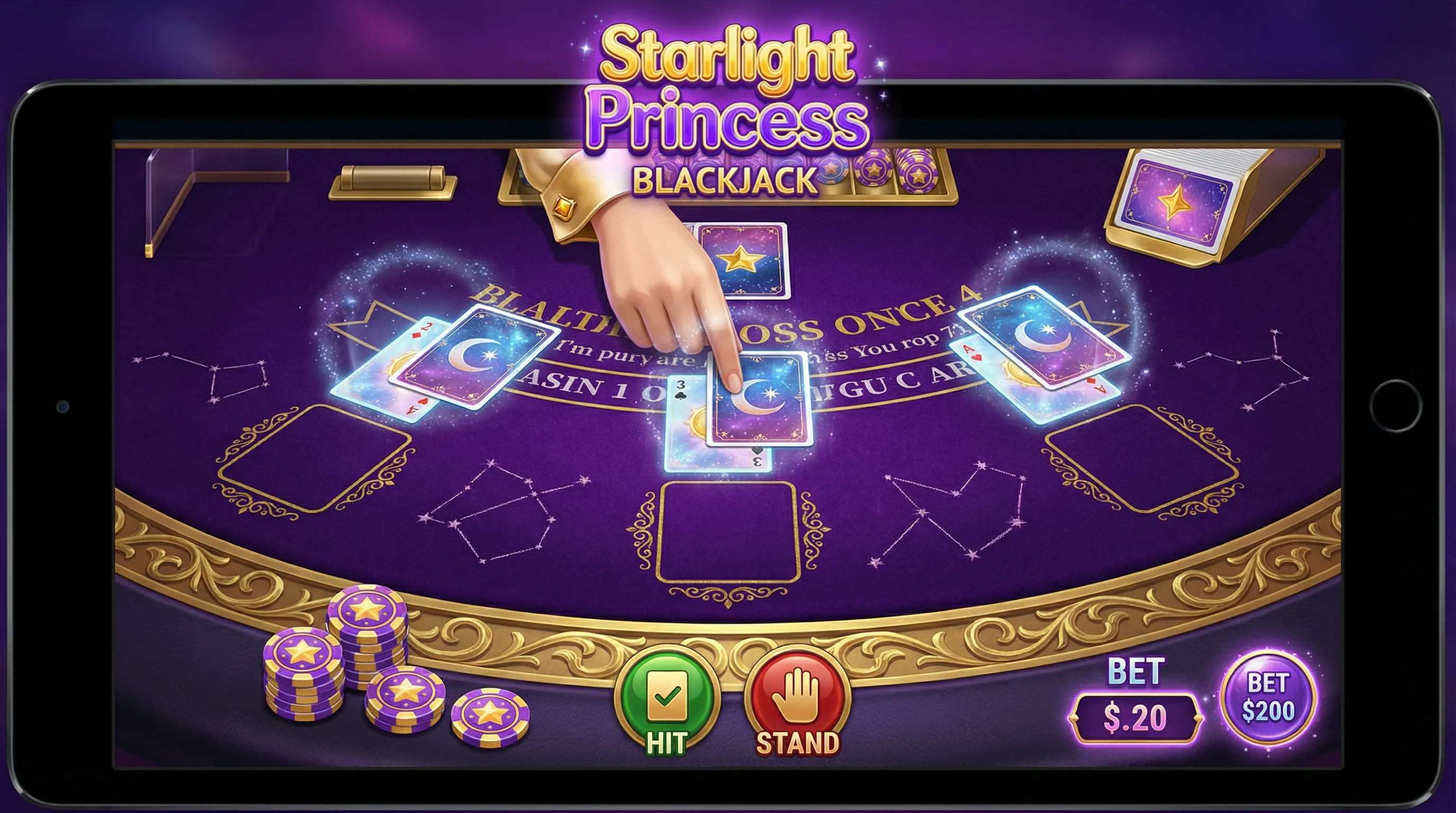 Gameplay de Blackjack no bravobet interface do jogo